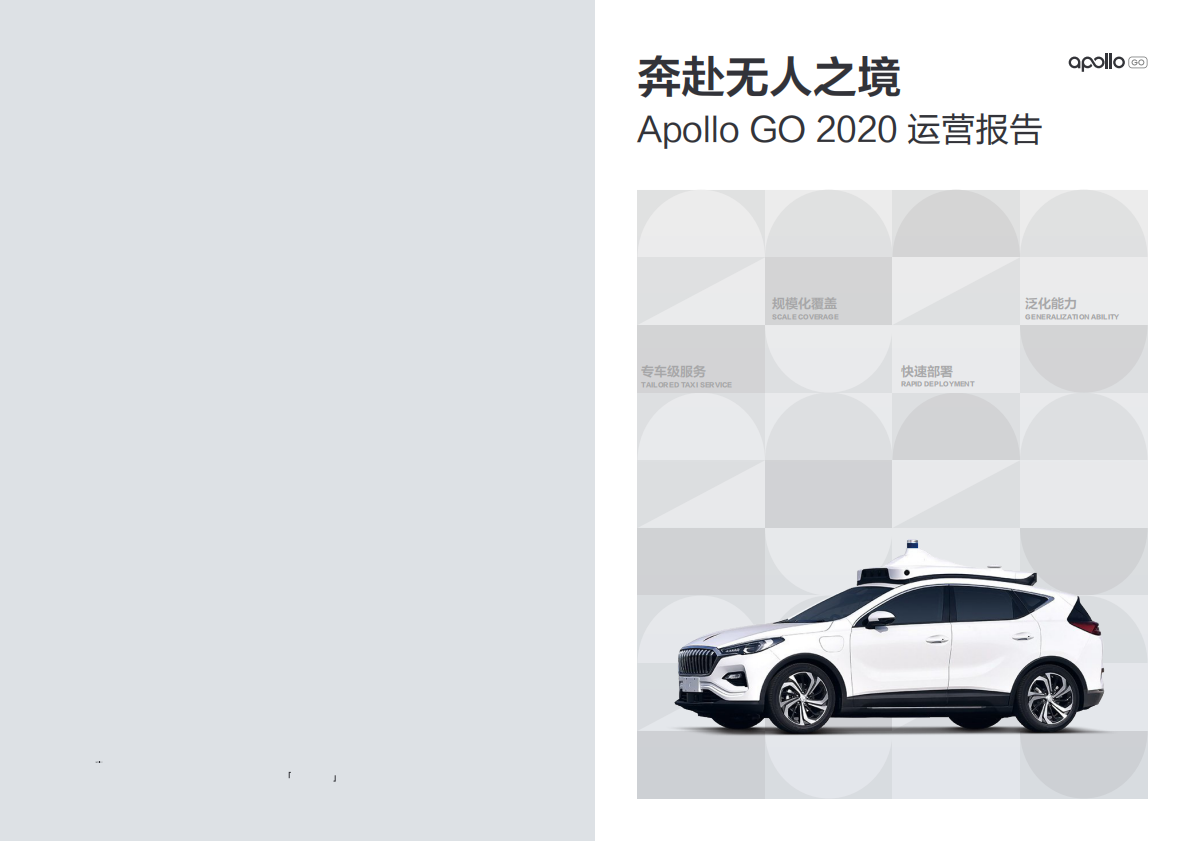 Apollo GO：奔赴无人之境：Apollo GO 2020运营报告.pdf 第1页