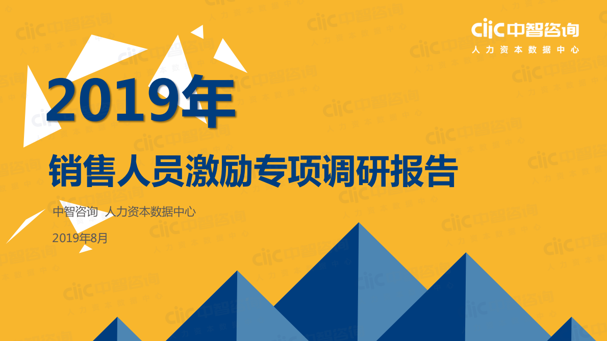 中智咨询：2019年销售人员激励专项调研报告.pdf 第1页
