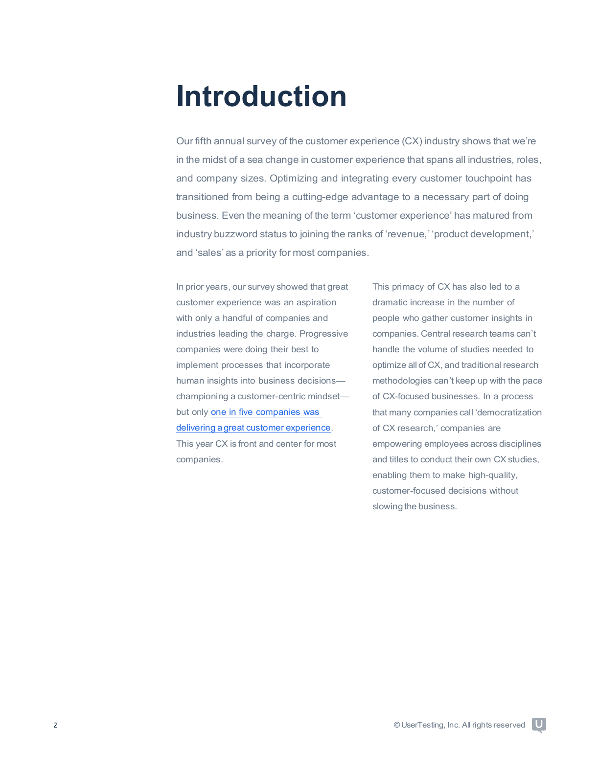 2018客户体验行业报告：CX走向主流（英文版）.docx 第2页