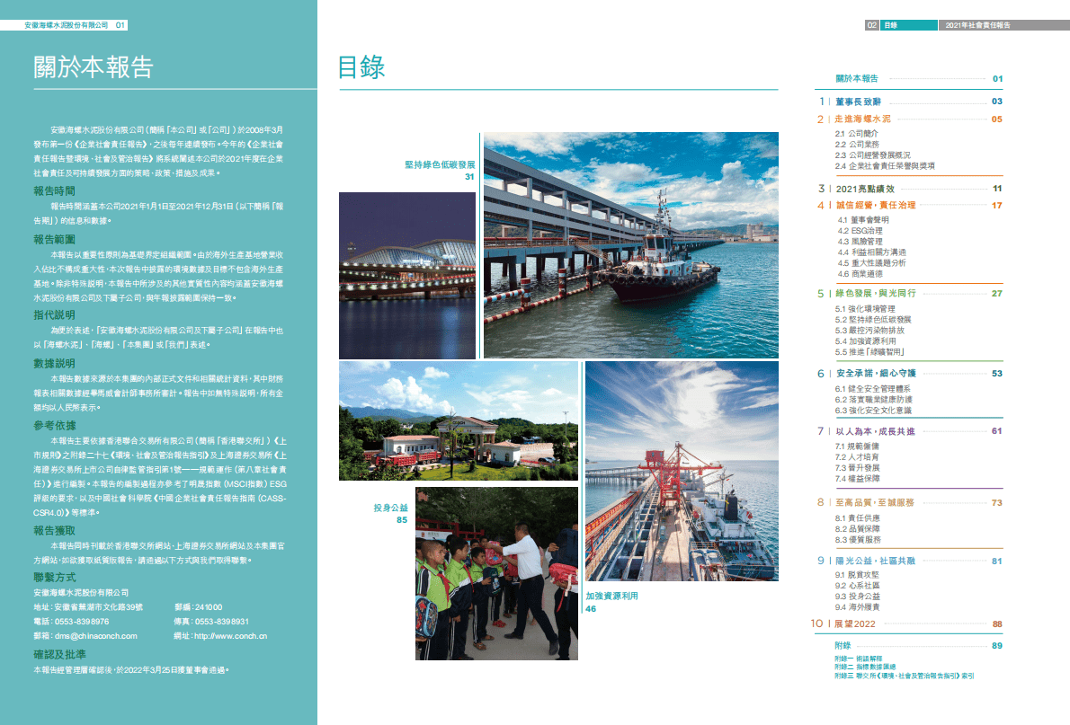 安徽海螺水泥股份有限公司2021年企业社会责任报告.PDF 第2页
