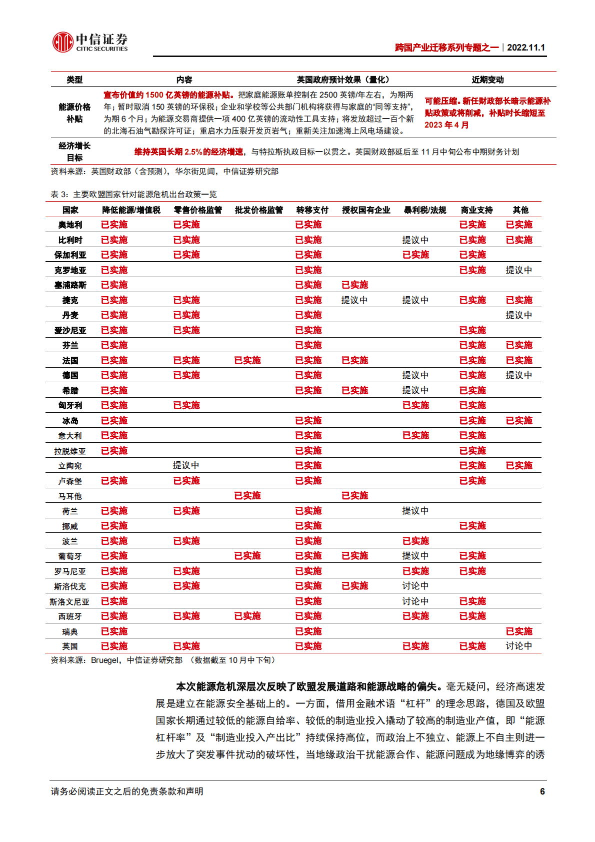 跨国产业迁移系列专题：欧洲能源危机对我国出口行业的影响试析-221101 第6页