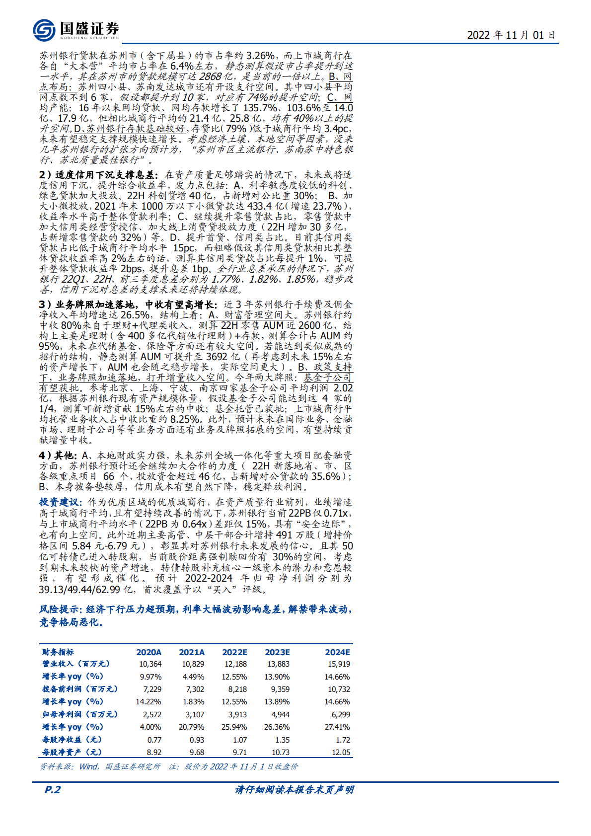 苏州银行-安全边际厚，向上空间大，业绩改善进行中-221101 第2页