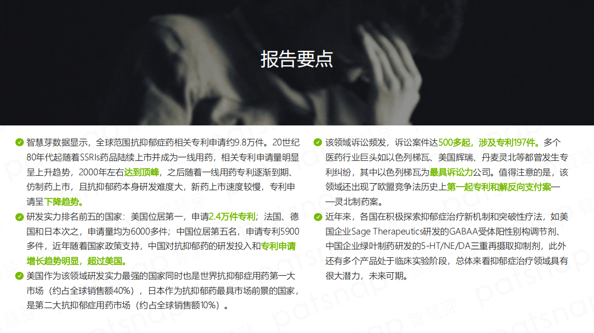 智慧芽：2021抗抑郁症药市场技术洞察报告 第3页