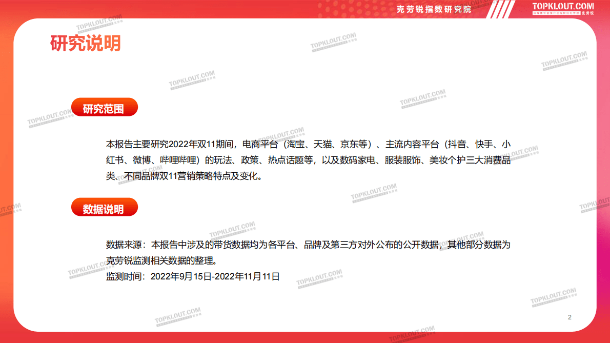 克劳锐：新消费&middot;新流行&mdash;&mdash;2022双11购物节品牌营销洞察报告 第2页