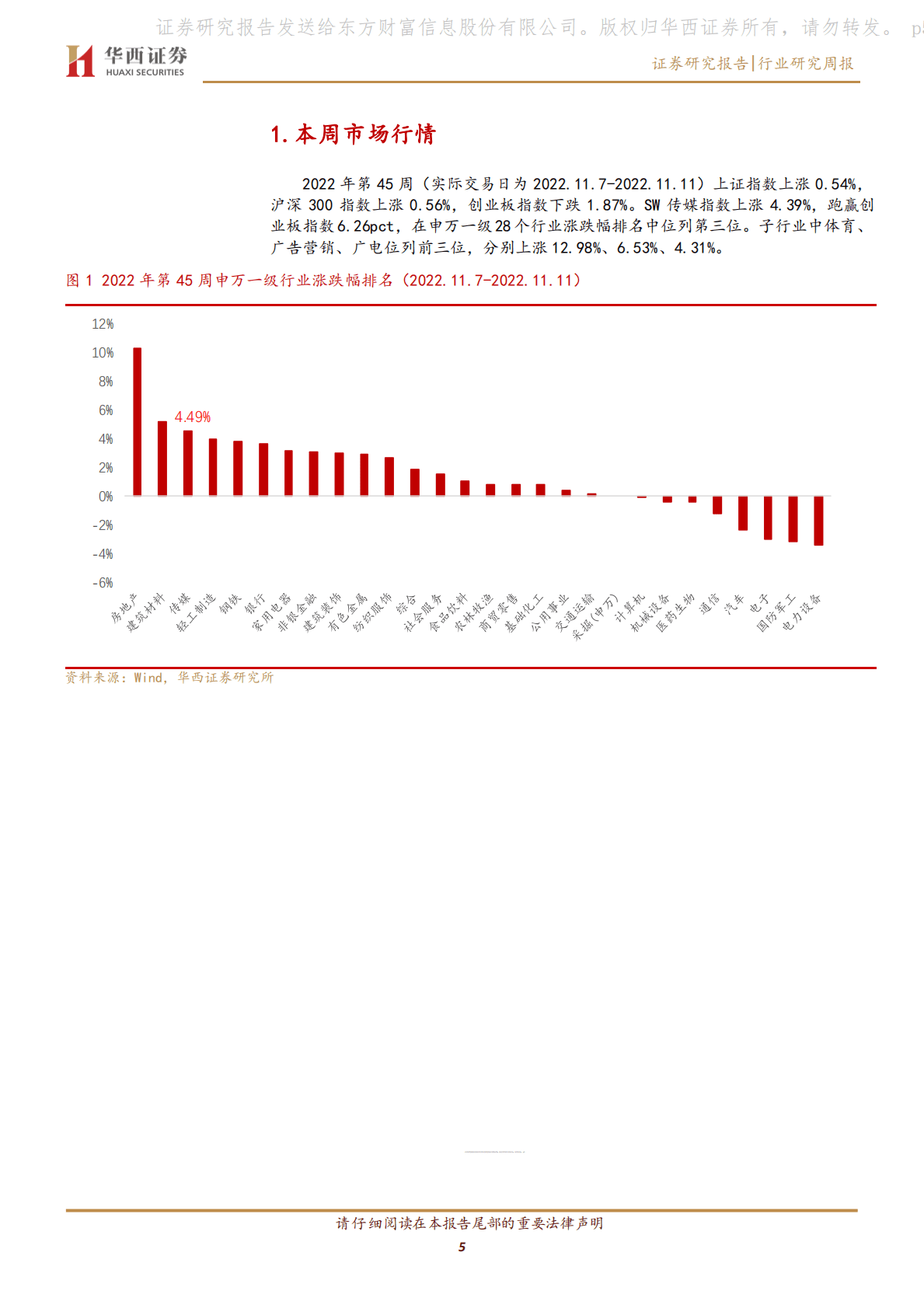 传媒行业周报系列2022年第45周：防疫新政策推动板块修复，腾讯推进与国企合作 第5页