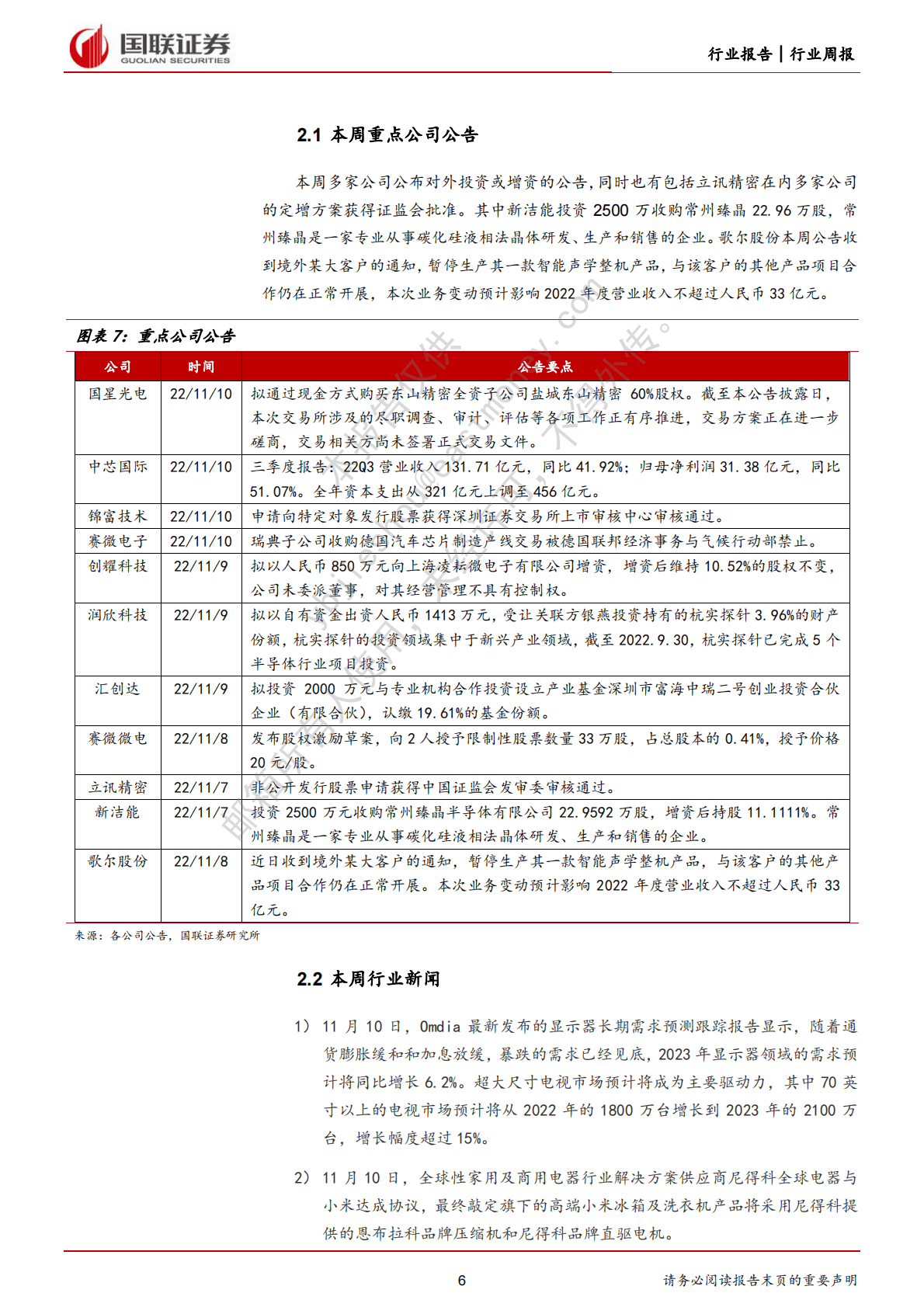 电子：电子板块继续分化，晶圆厂加大扩产力度 第6页