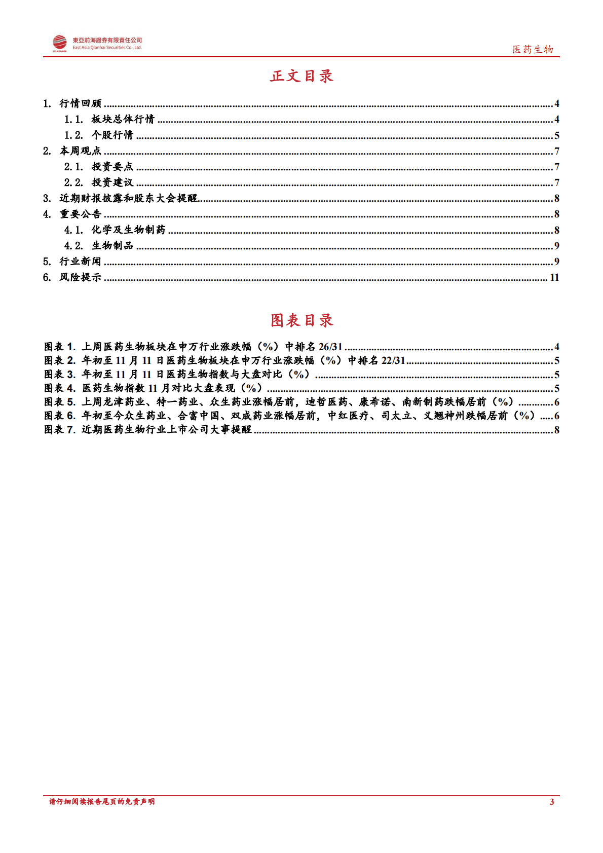 医药生物行业周报：新冠疫情精准防控&ldquo;二十条&rdquo; 发布，持续关注新冠产业链投资机遇 第3页