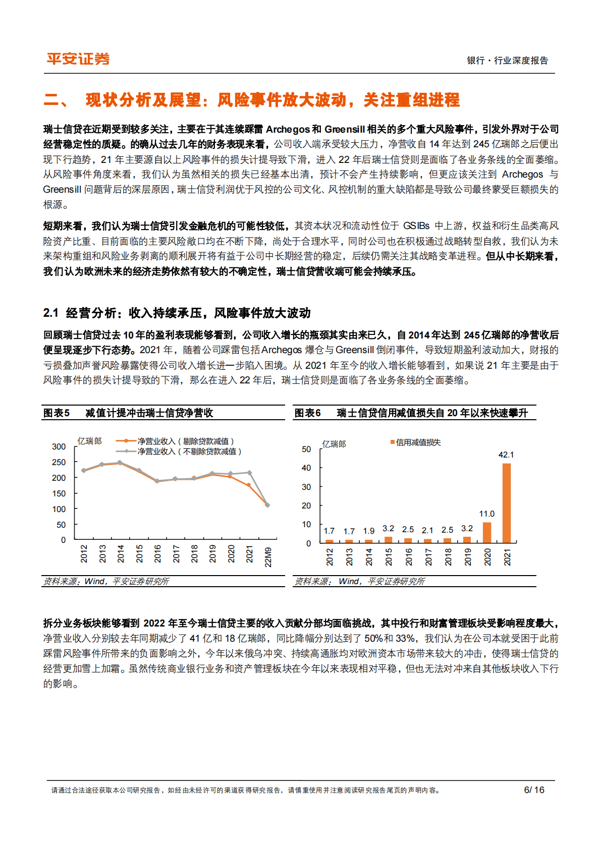 银行：瑞士信贷专题研究-风雨中的百年投行，关注重组进程推进 第6页