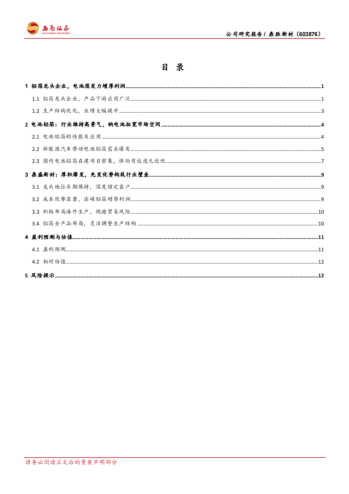 鼎胜新材：电池铝箔高景气，龙头企业优势凸显 第2页