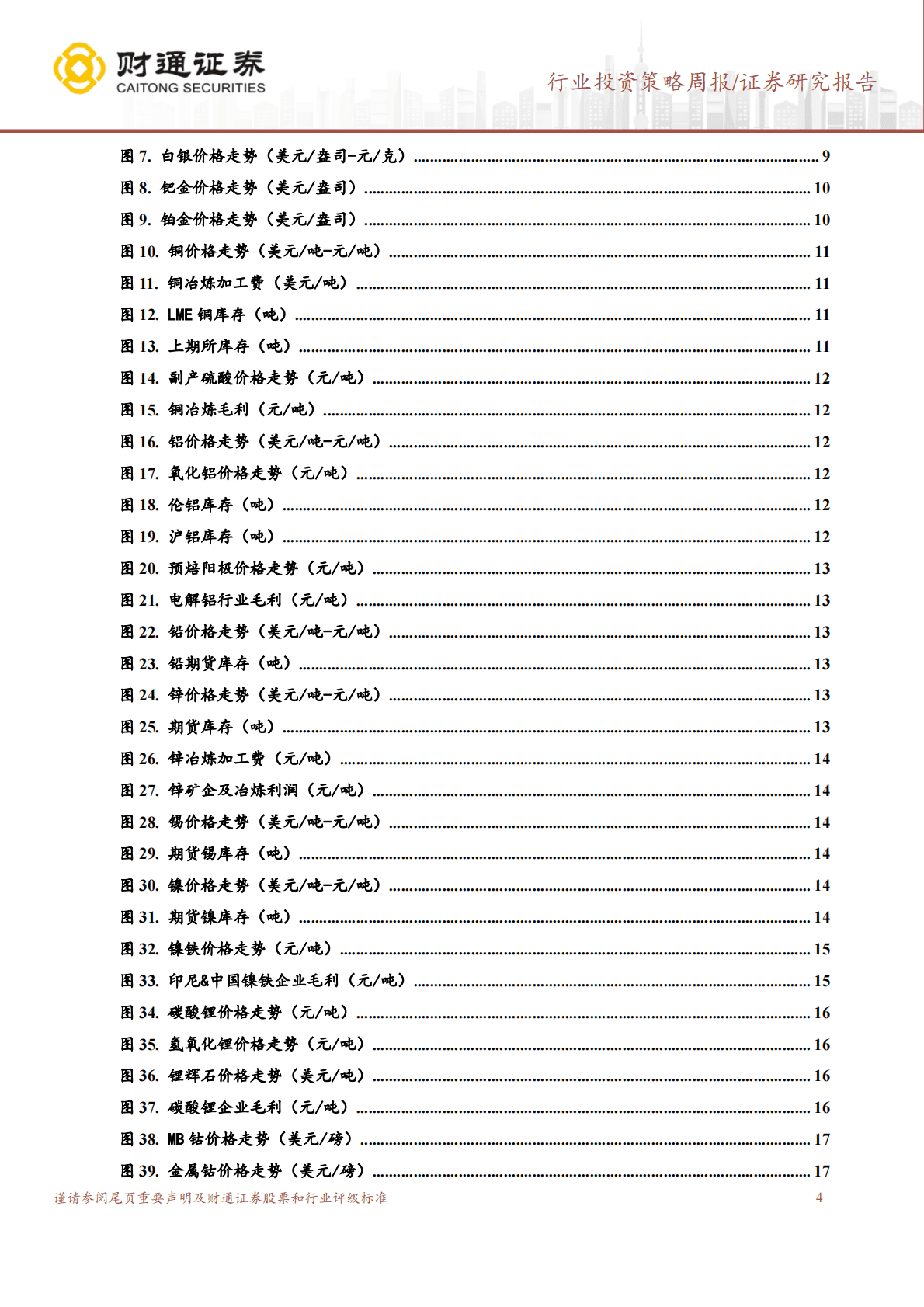 有色金属行业投资策略周报：美国加息预期放缓，金属价格上涨 第4页