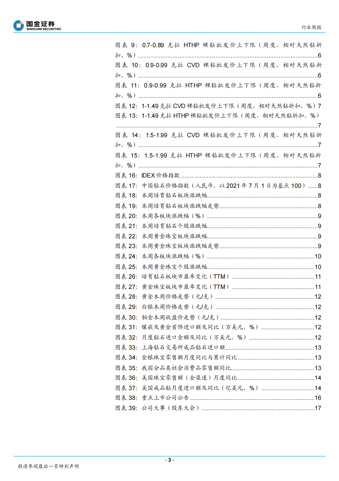 黄金珠宝行业研究：10月假期拖累印度毛坯进口，裸钻价格回升 第3页