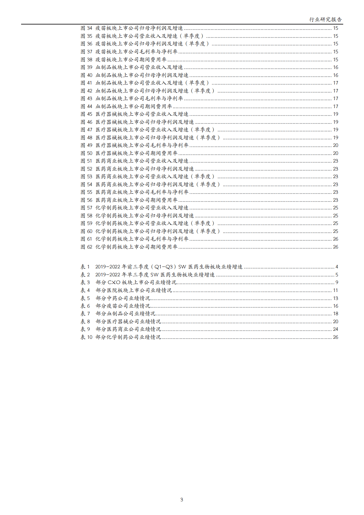 医药生物行业三季报业绩综述：单季度业绩增速拐点显现，寻找结构性机会 第3页