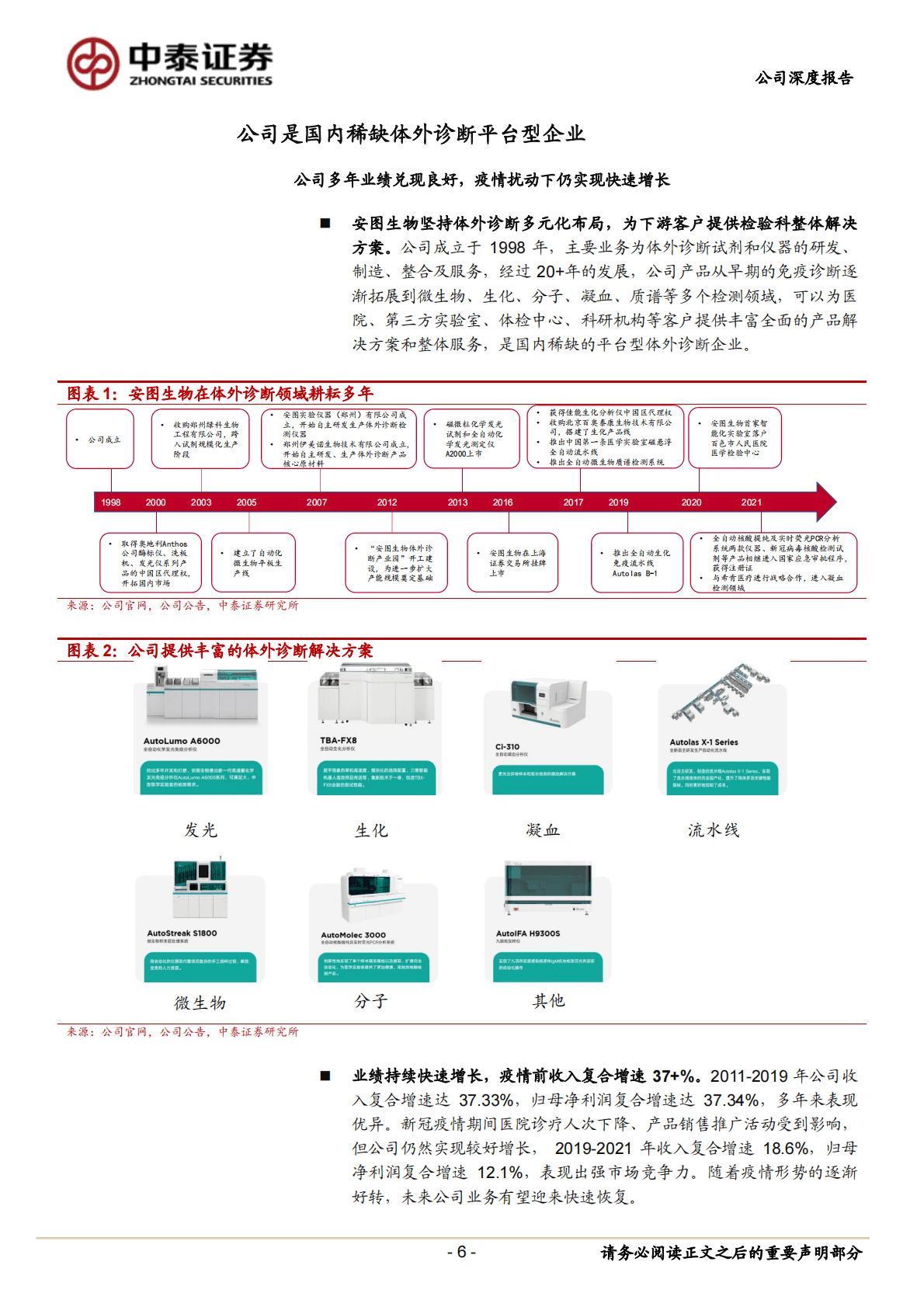 安图生物：分子诊断第二成长曲线确立，高速发光+流水线驱动常规产品恢复快速增长趋势 第6页