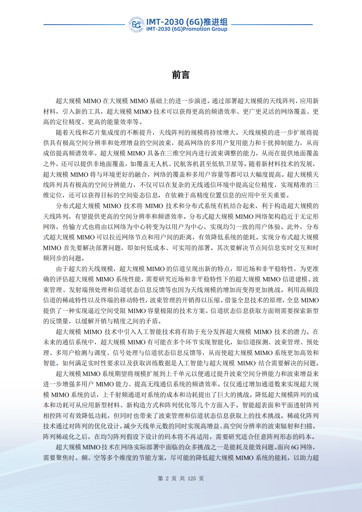 IMT-2030（6G）推进组：超大规模MIMO技术研究报告（第二版） 第3页