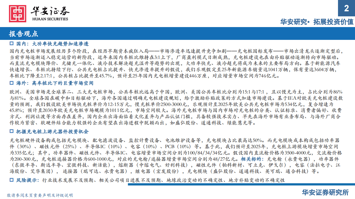 充电桩行业报告：出海与快充逻辑加速演进，把握充电桩上游元器件机会 第2页