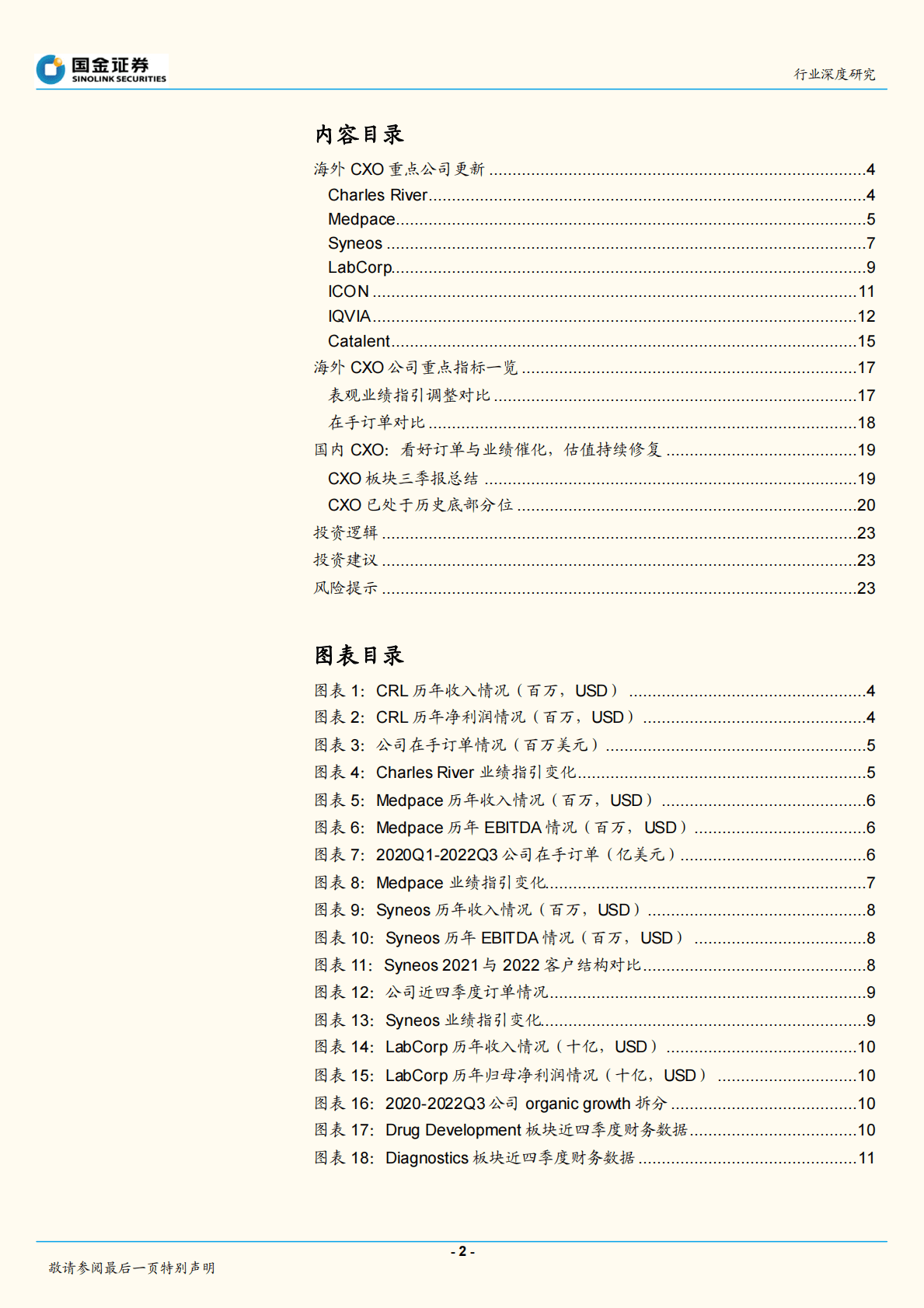 医药外包：海外CXO三季报总结：创新研发需求旺盛，创新成长预期修复 第2页