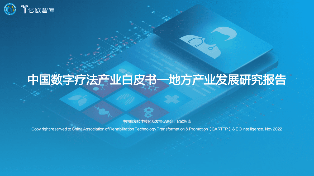 亿欧智库：中国数字疗法产业白皮书&mdash;&mdash;地方产业发展研究报告 第1页