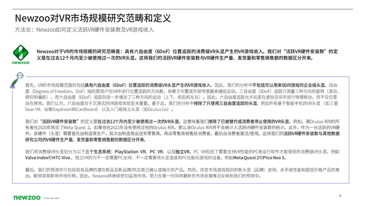 Newzoo：2022年VR游戏市场报告 第5页