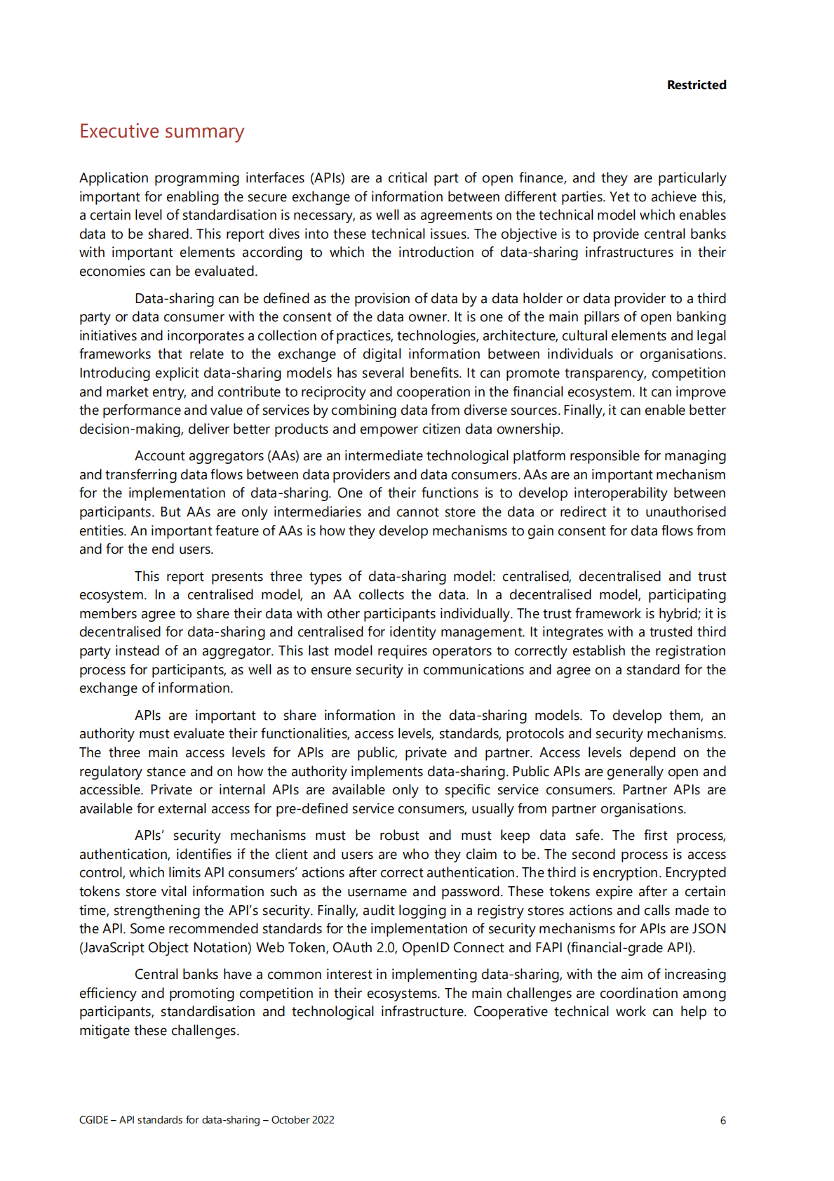 国际清算银行：数据共享的API标准专题报告【英文版】 第6页