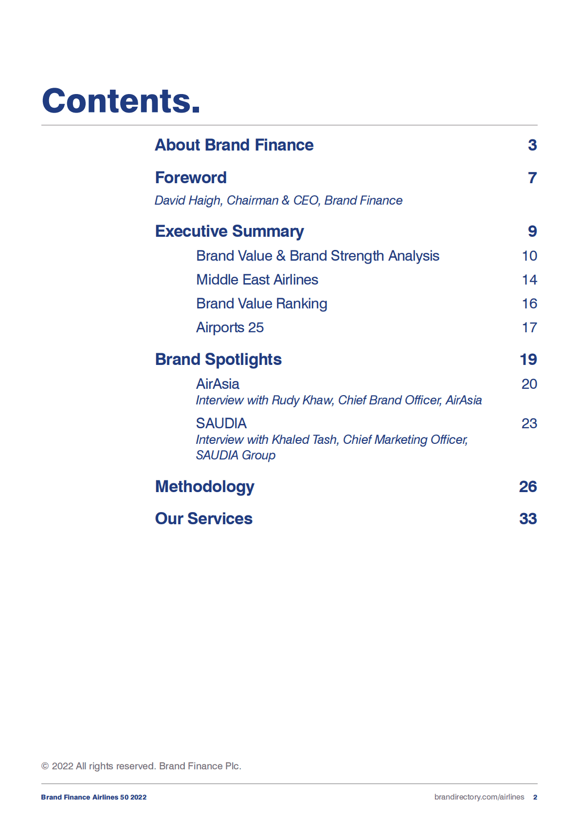 Brand Finance：2022年航空公司50强报告【英文版】 第2页