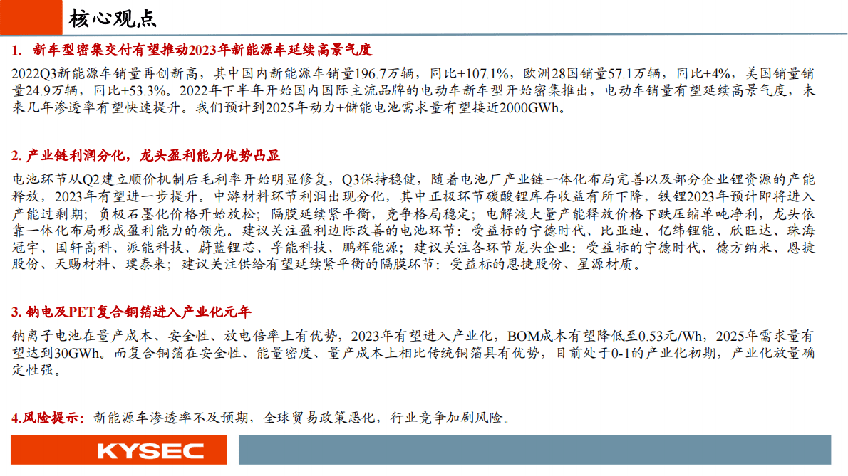 电动车行业2023年度投资策略：汽车电动化趋势延续，电池新技术即将产业化 第2页