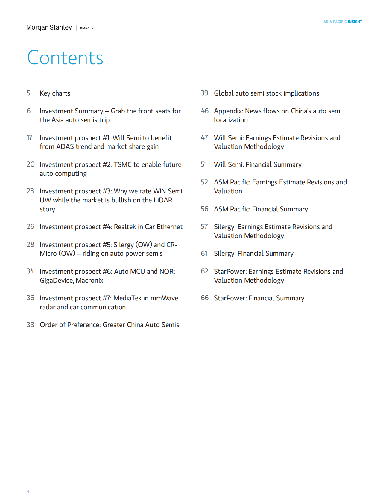 摩根士丹利：亚太地区半导体行业：大中华区汽车半导体全球化的七大投资主题 第4页