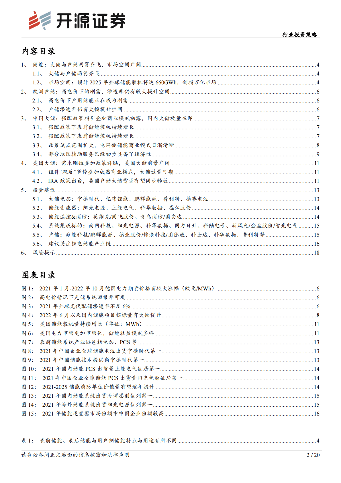 电力设备行业投资策略：大储户储两翼齐飞，全球储能齐放量 第2页