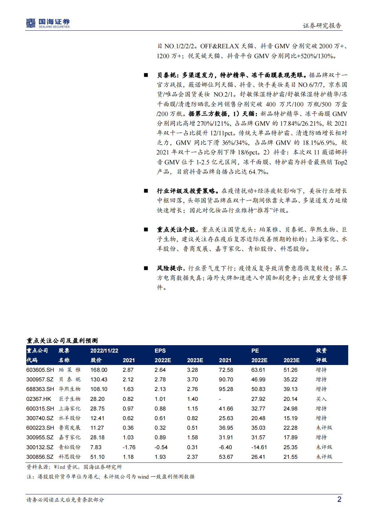 商贸零售行业专题研究：美妆双11复盘：大单品驱动、多渠道发力，国货崛起，分化延续 第2页