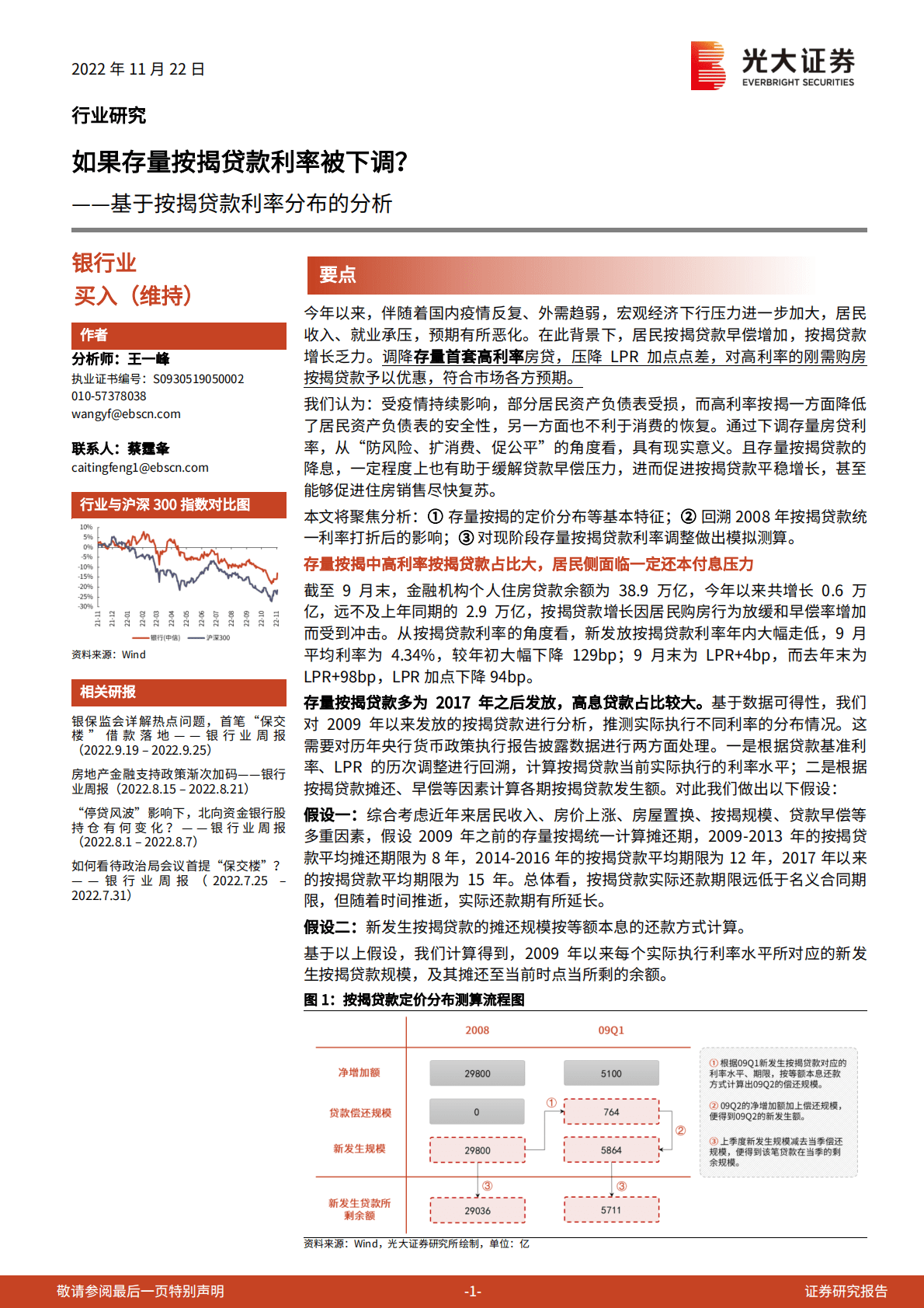 银行业基于按揭贷款利率分布的分析：如果存量按揭贷款利率被下调？ 第1页