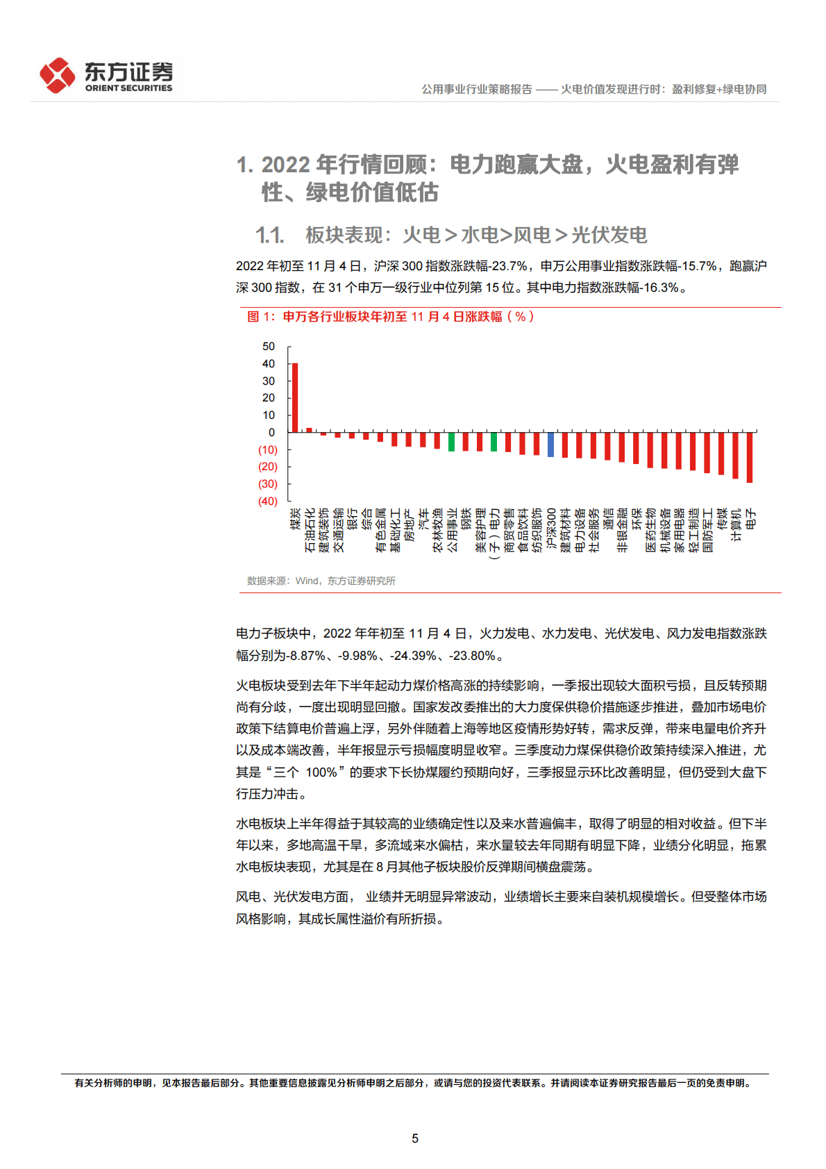 电力行业2023年度投资策略：火电价值发现进行时：盈利修复+绿电协同 第5页