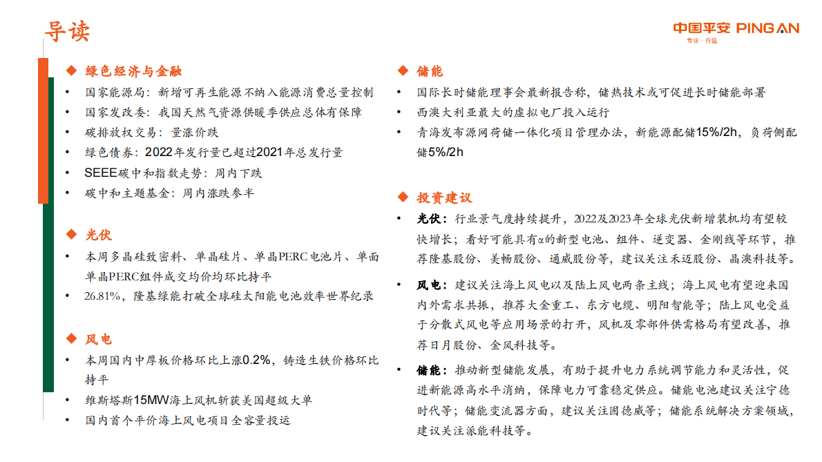 绿色能源与前瞻性产业周报2022年第38期总第47期：新增可再生能源不纳入能源消费总量控制 第3页