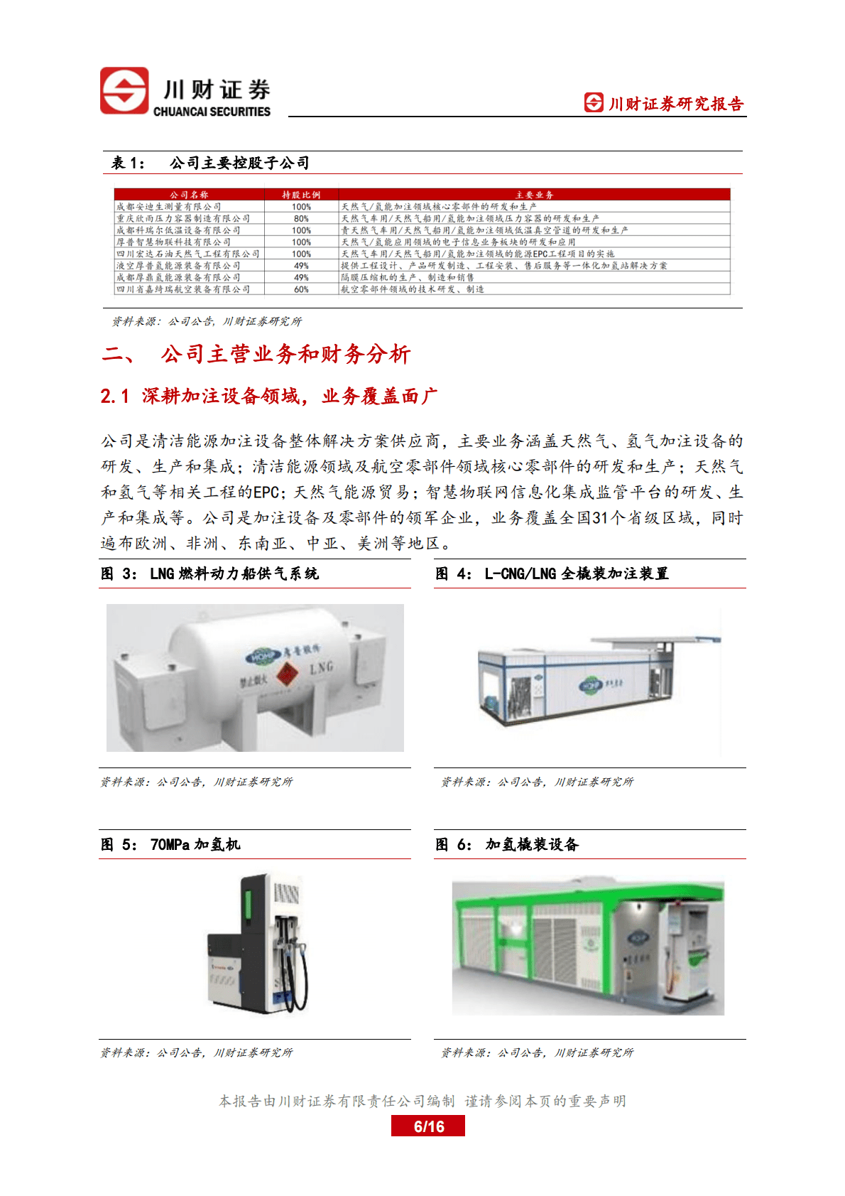 厚普股份：深度研究报告：天然气、氢气加气设备双轮驱动发展 第6页