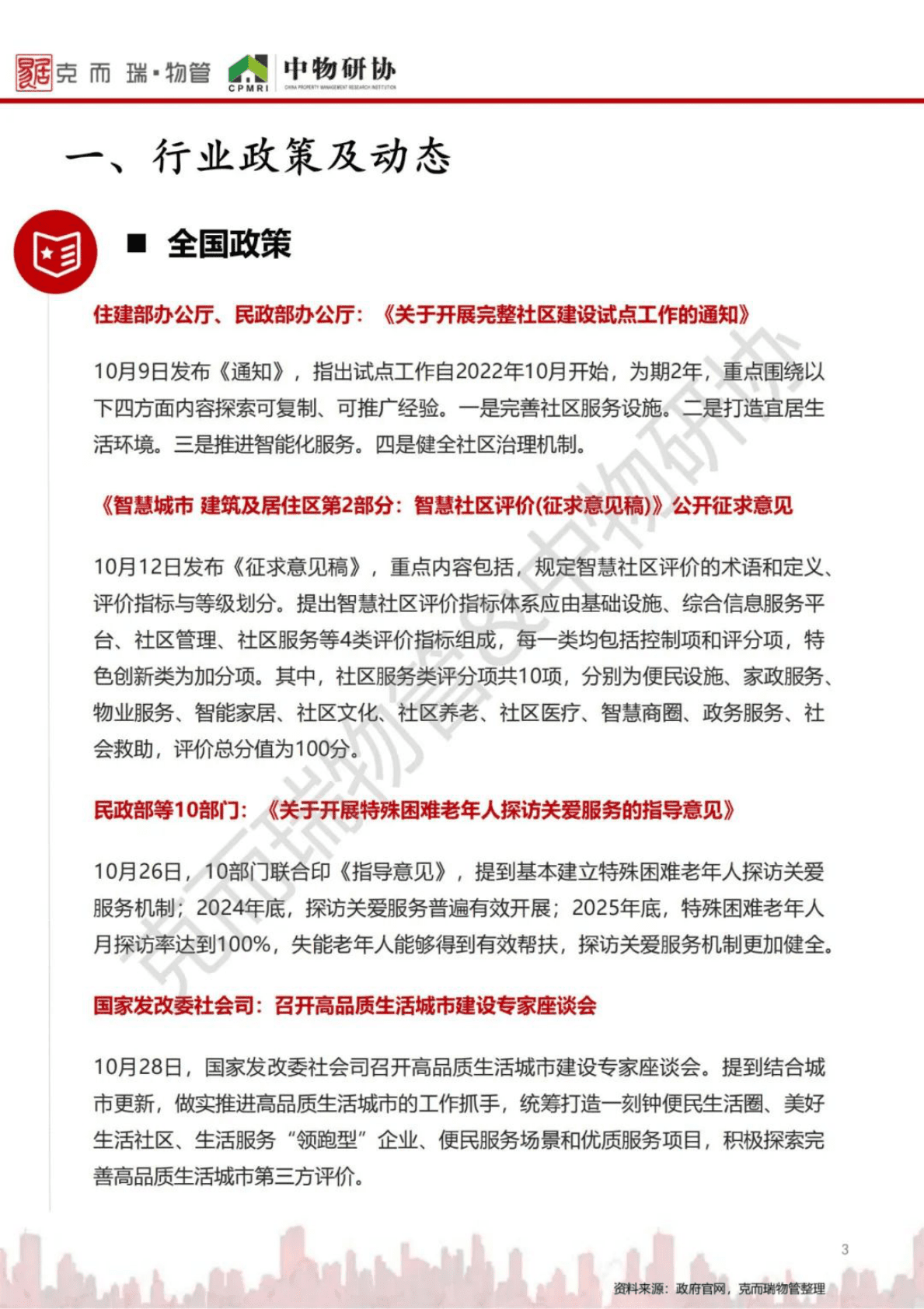 中物研协：2022年10月安徽省物业市场月报 第3页