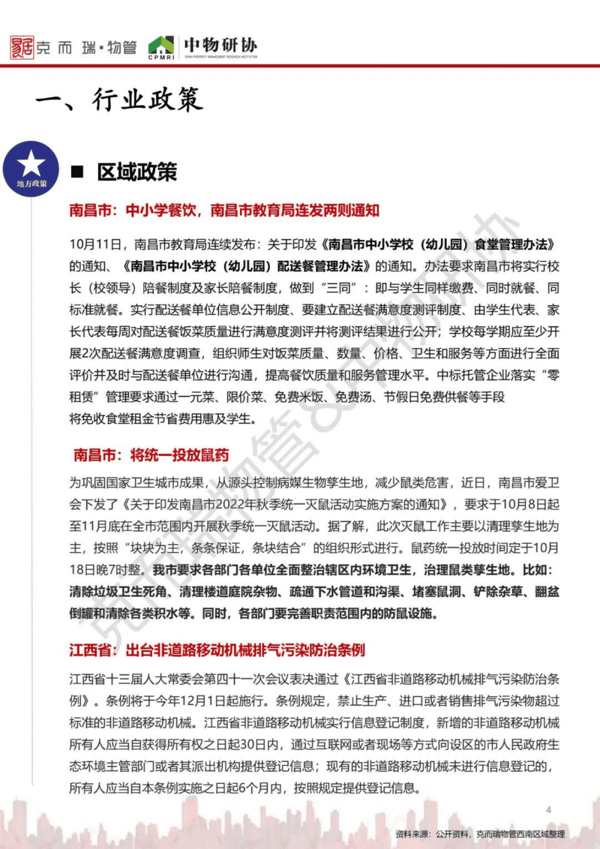 中物研协：2022年10月江西省物业市场月报 第4页