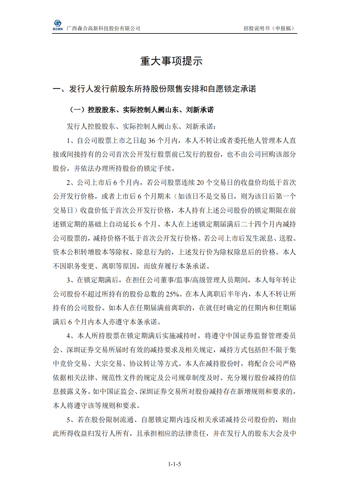 广西森合高新科技股份有限公司深交所主板IPO上市招股说明书 第6页