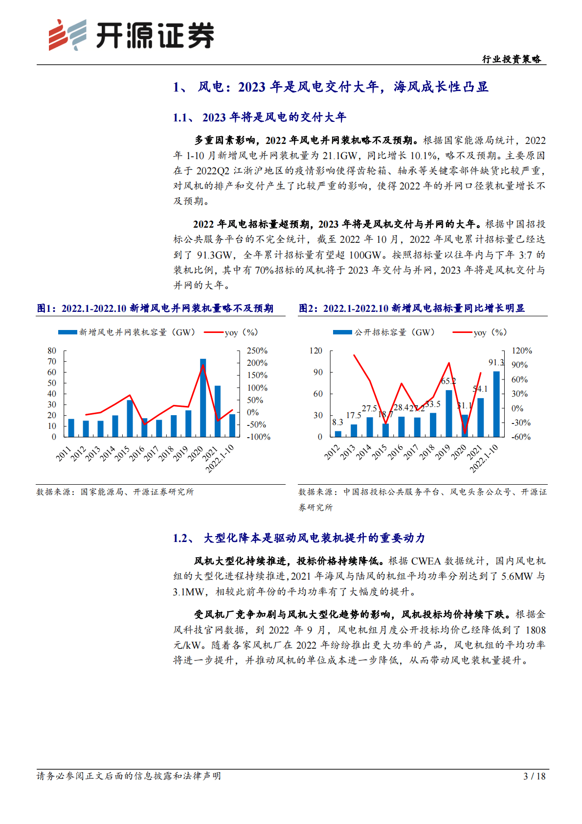 风电行业2023年度投资策略：风电交付大年，寻找产业链优质环节 第3页