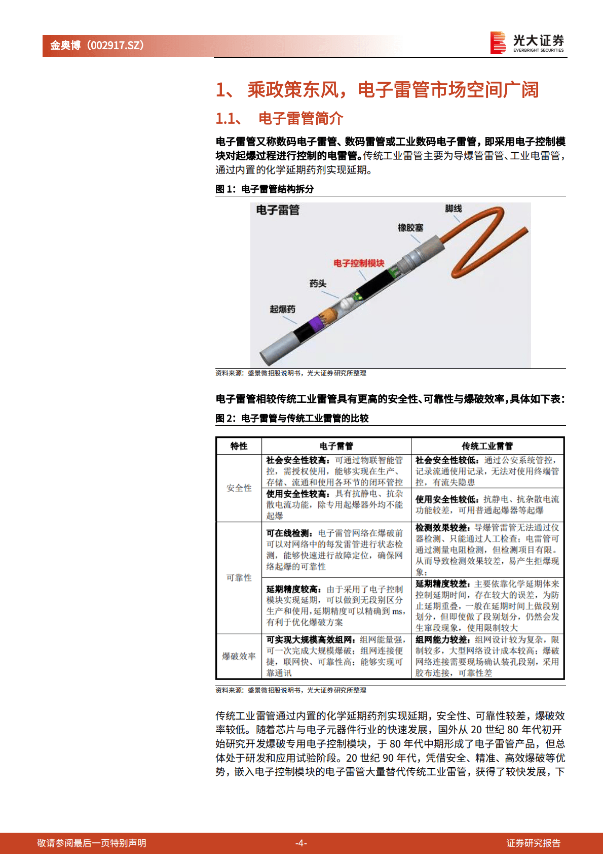 金奥博-深度跟踪报告：电子雷管逐步放量，军工等装备领域拓展顺利 第4页