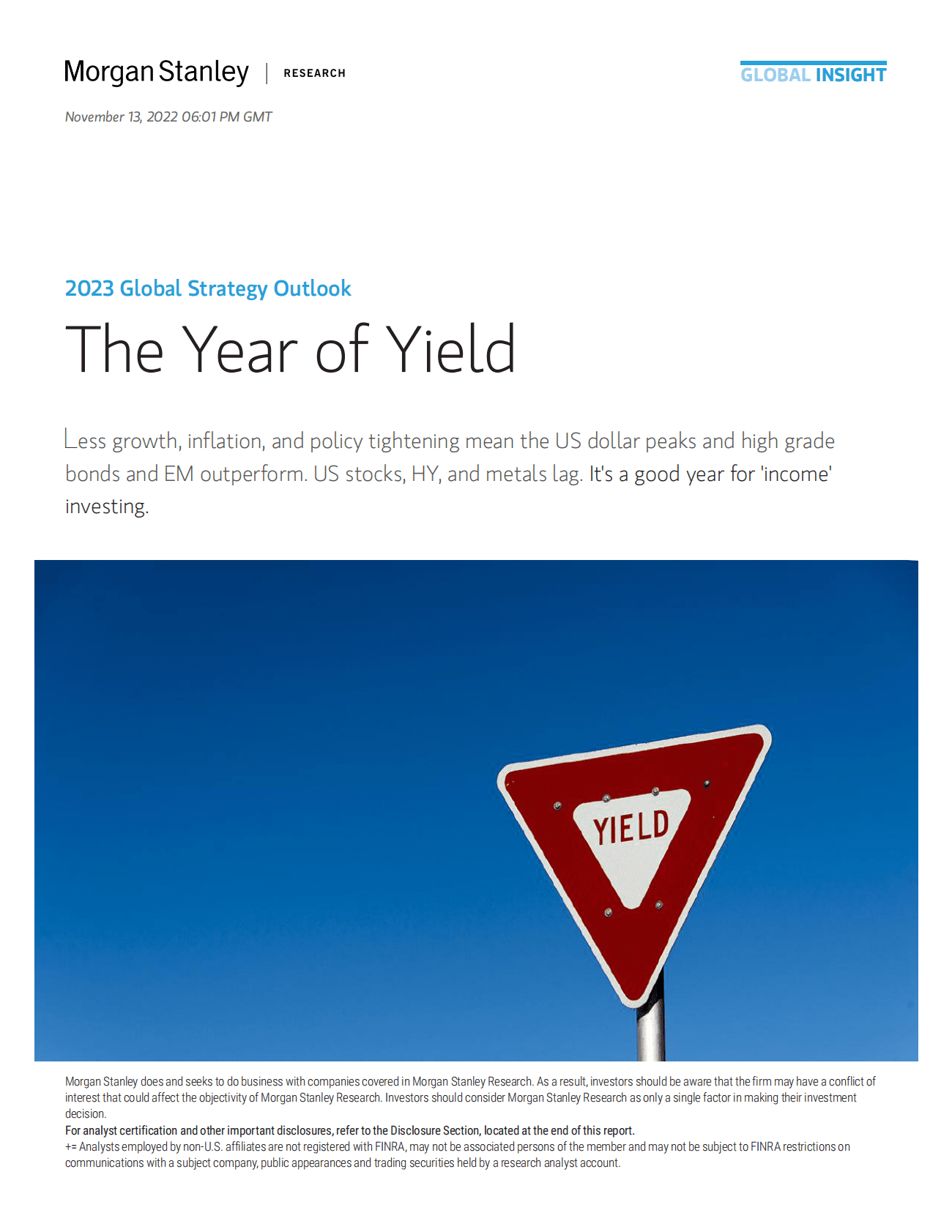 摩根士丹利：2023年全球宏观预测报告【英文版】 第1页