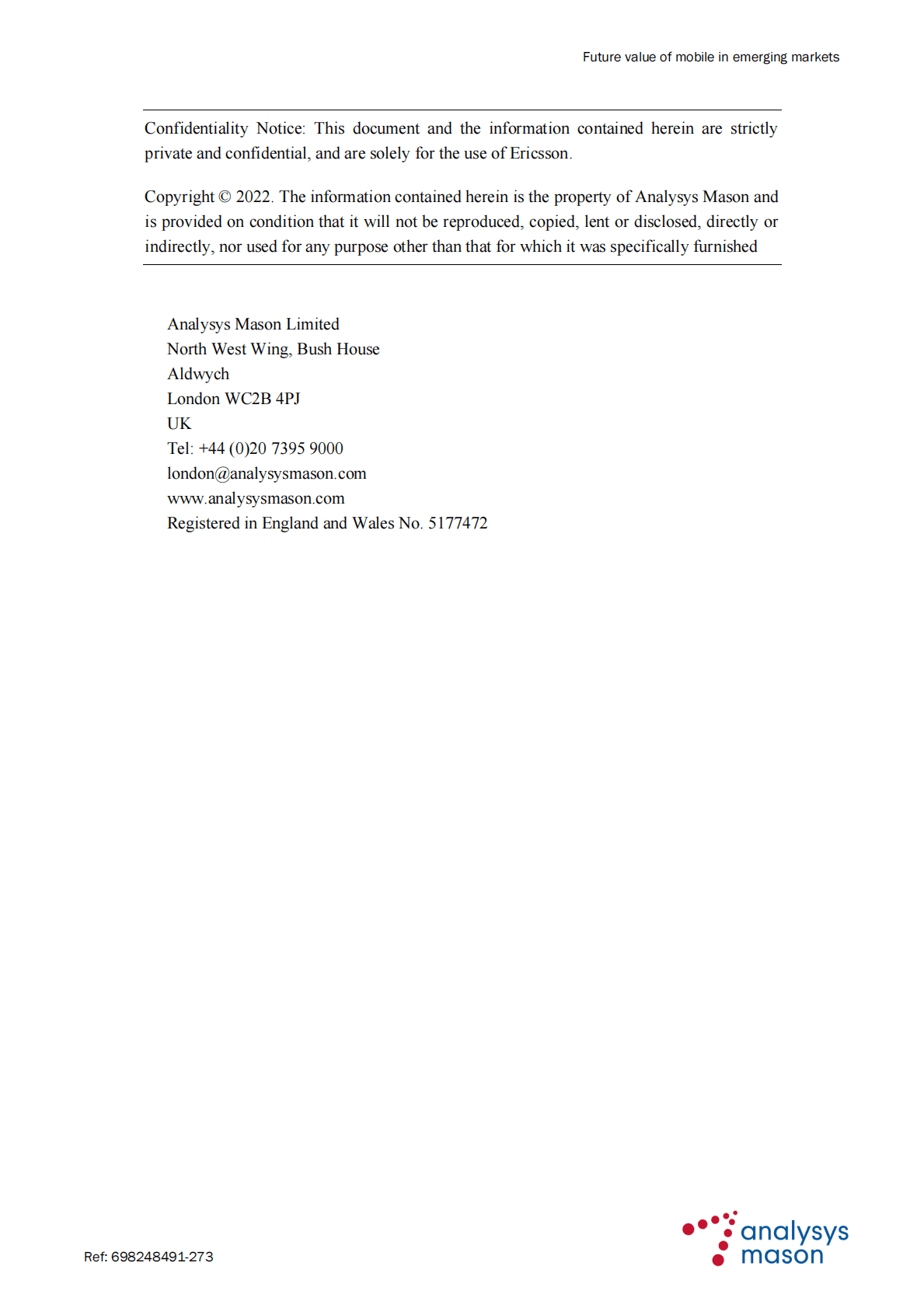 Analysys Mason：5G对新兴市场经济增长作用巨大【英文版】 第3页