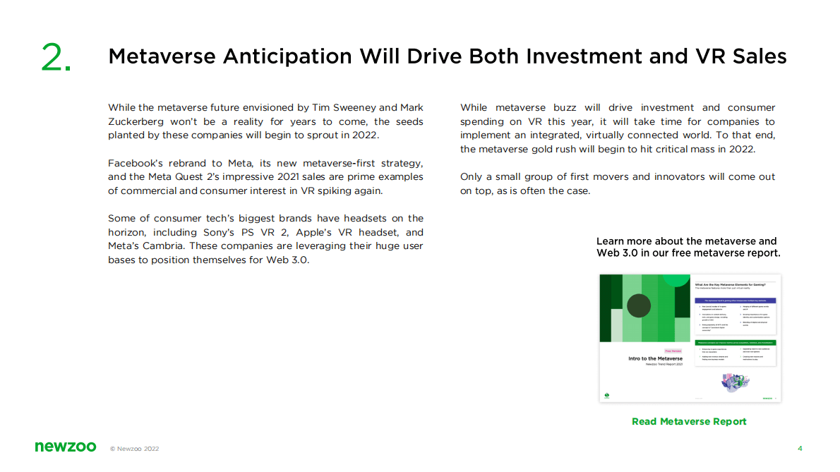 Newzoo：2022年全球趋势展望报告&mdash;&mdash;游戏、电竞、流媒体、云与元宇宙（英文版） 第4页