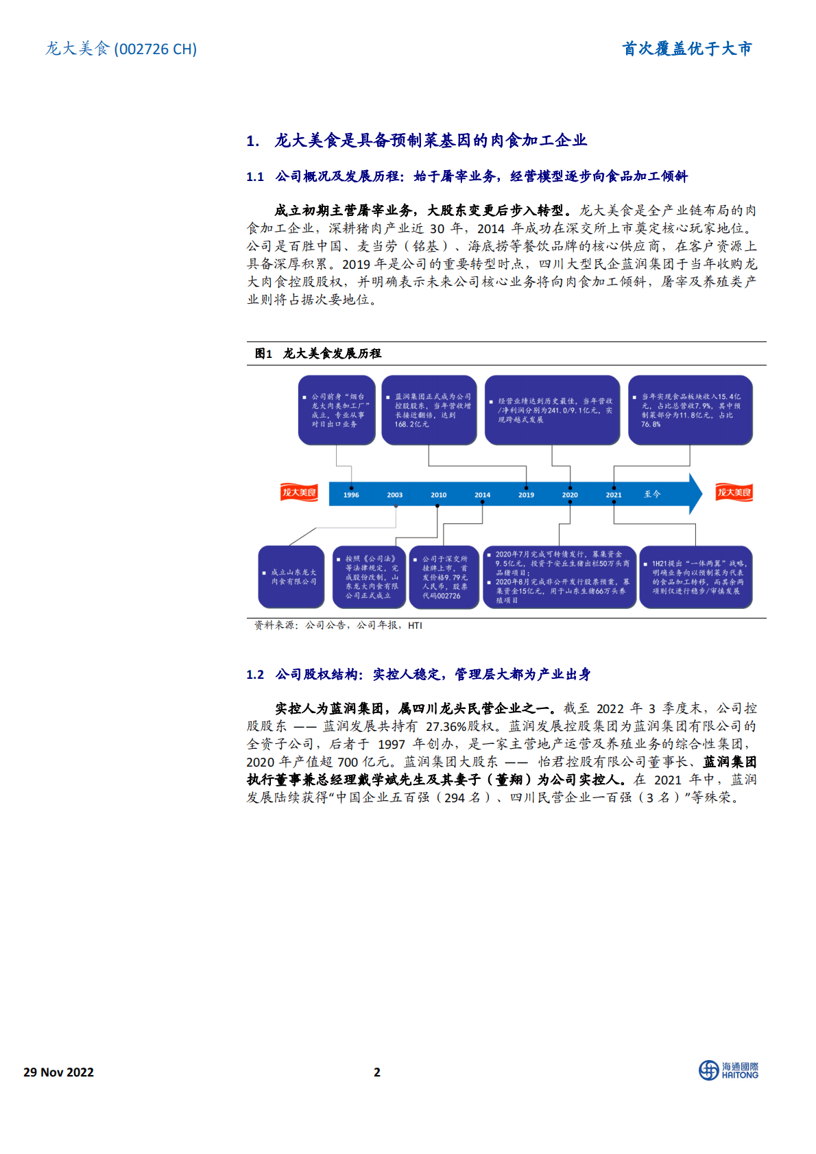 龙大美食：首次覆盖：&ldquo;预制菜+屠宰&rdquo;双轮驱动，全产业链加码的肉食加工企业 第2页