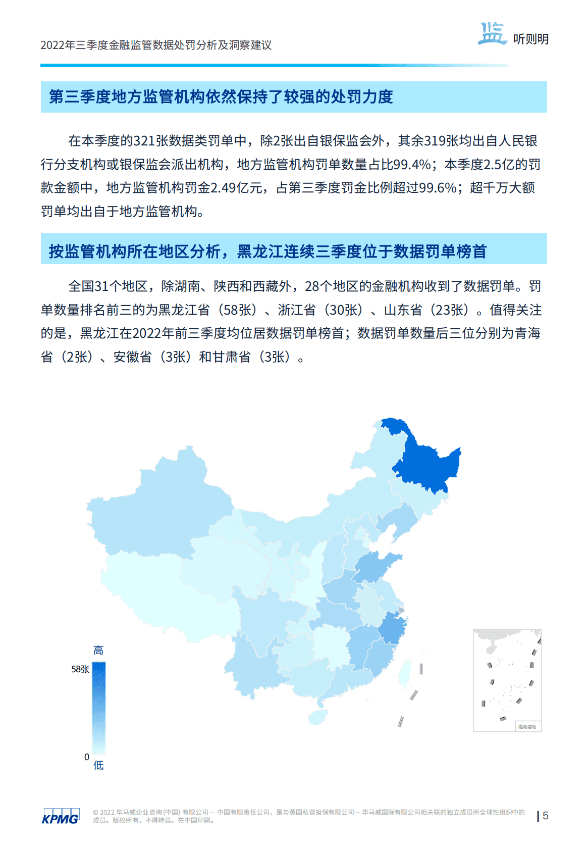 毕马威：监听则明2022年三季度金融业监管数据处罚分析及洞察建议 第6页