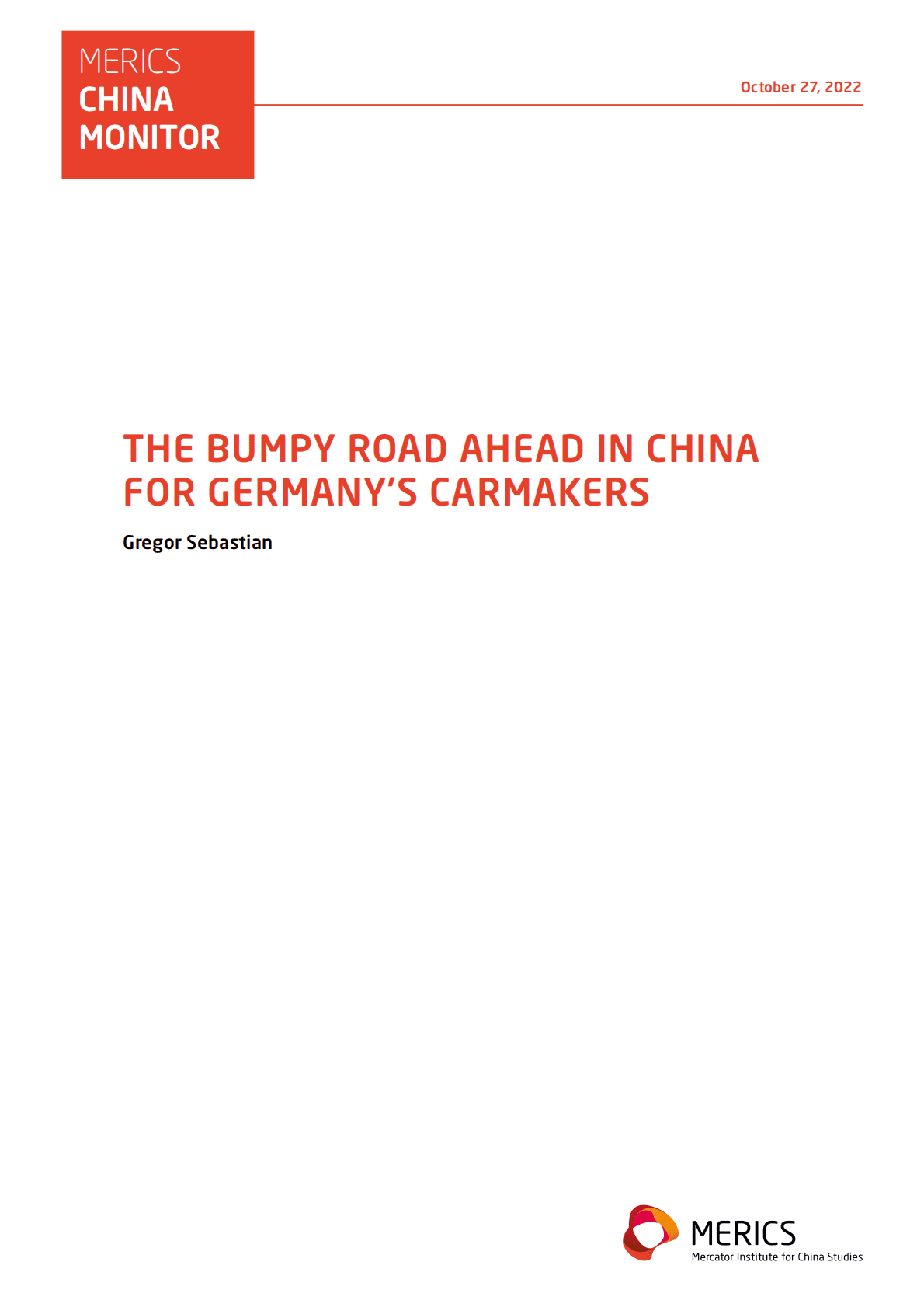 德国墨卡托中国研究所：德国汽车制造商在中国的坎坷道路【英文版】 第1页