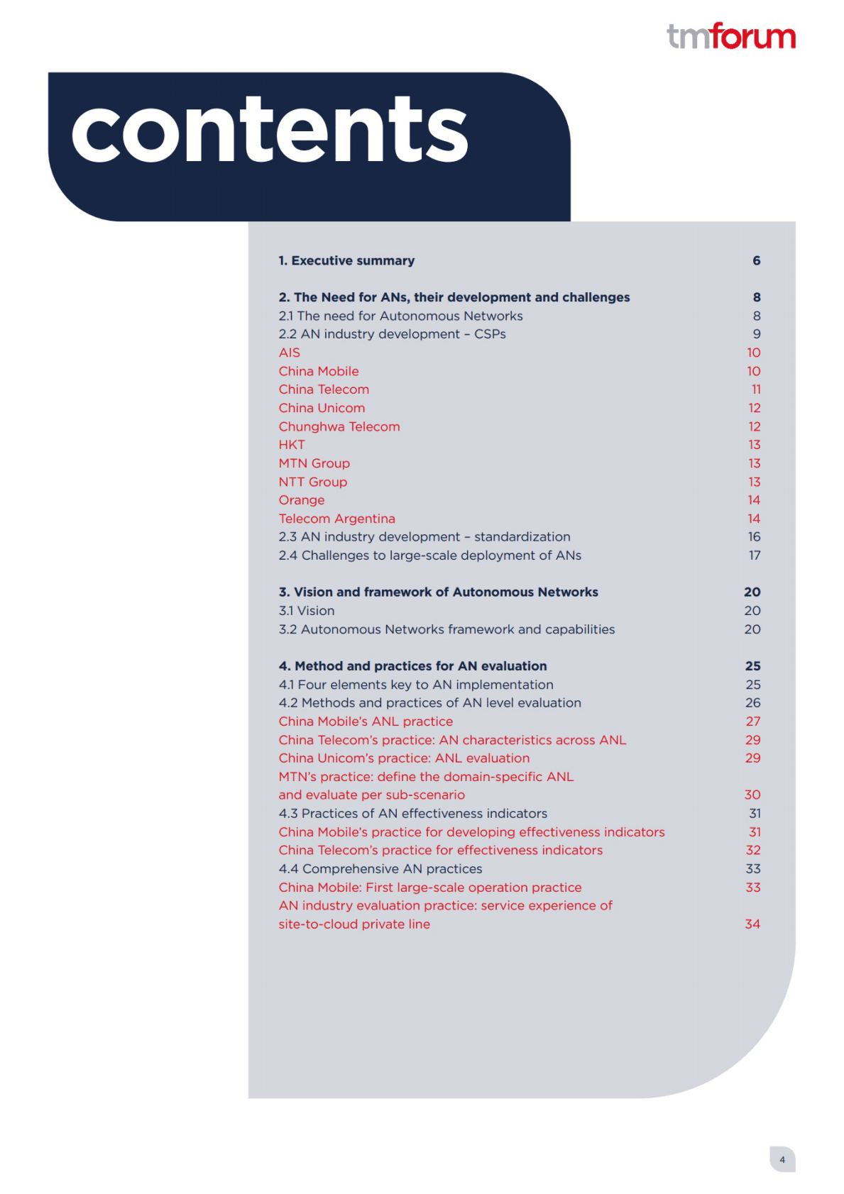 TM Forum：自智网络赋能数字化转型-从战略到实现白皮书4.0【英文版】 第4页