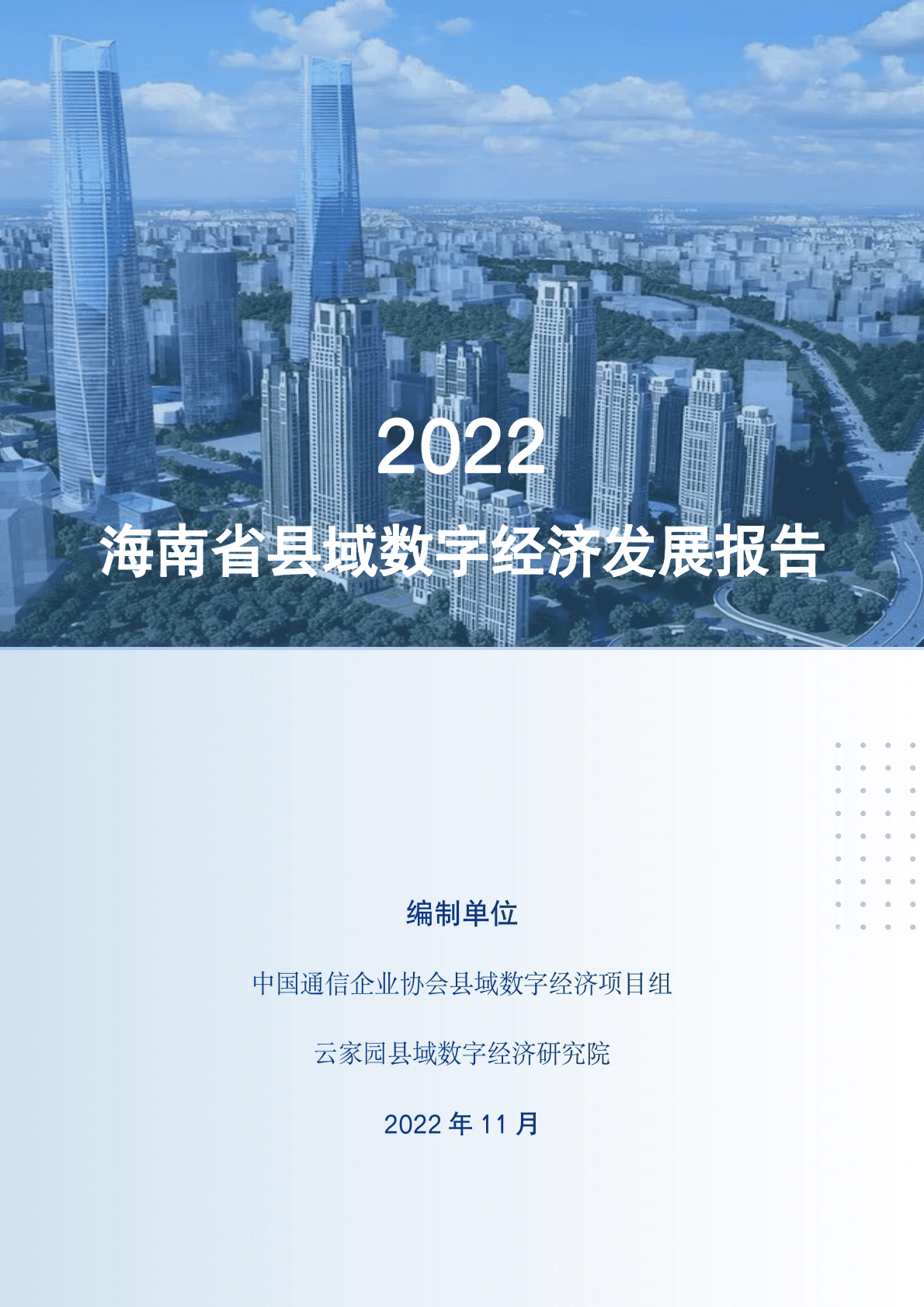 海南省县域数字经济发展报告（2022年） 第1页