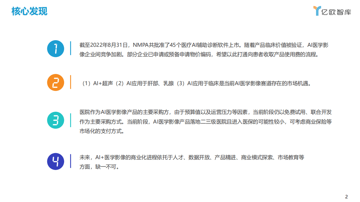 亿欧智库：2022年中国人工智能医学影像产业研究报告：商业篇 第2页