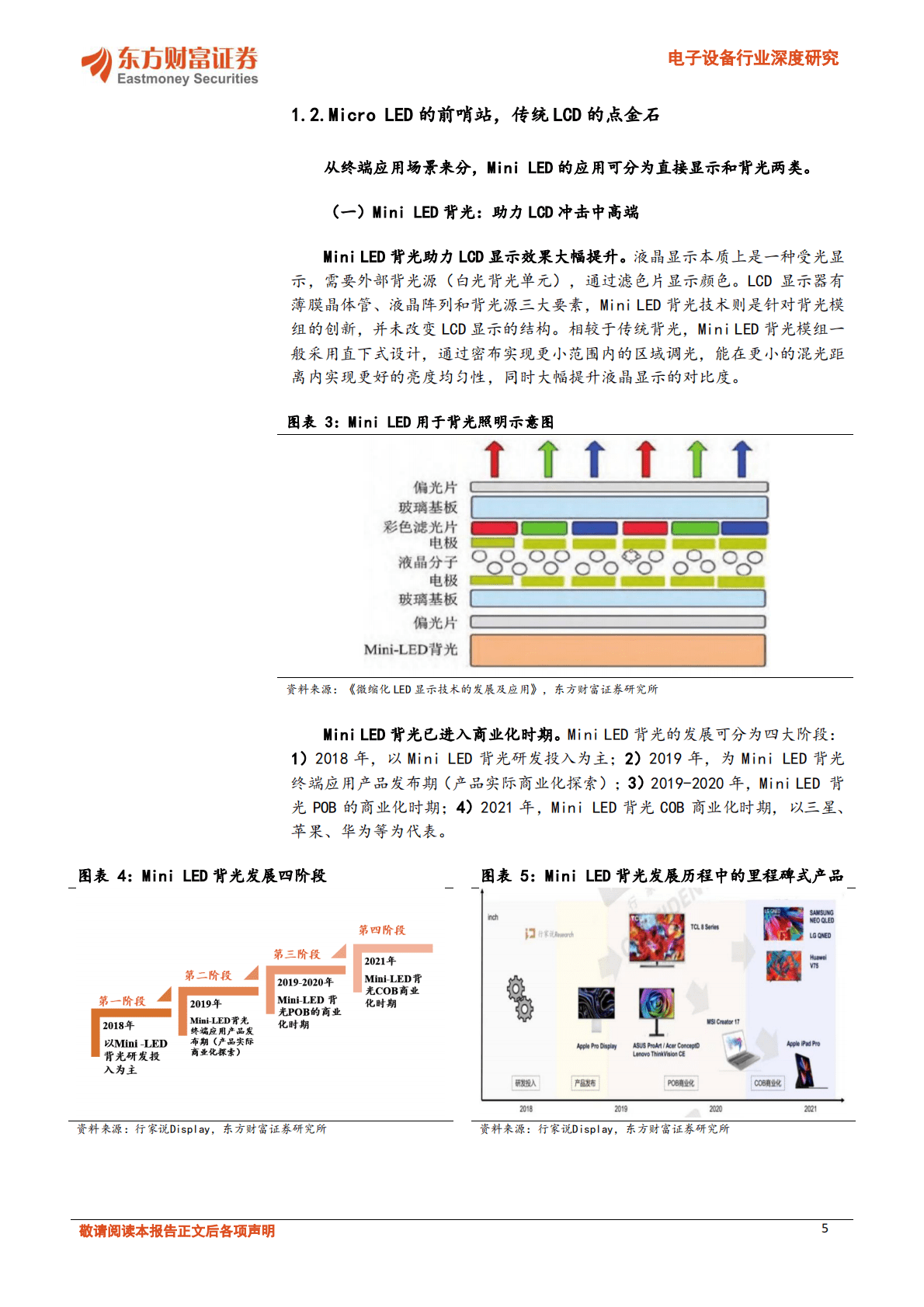 电子设备行业深度研究：光学光电子系列报告之三：Mini LED正逢其时，车载、商显双轮驱动 第5页