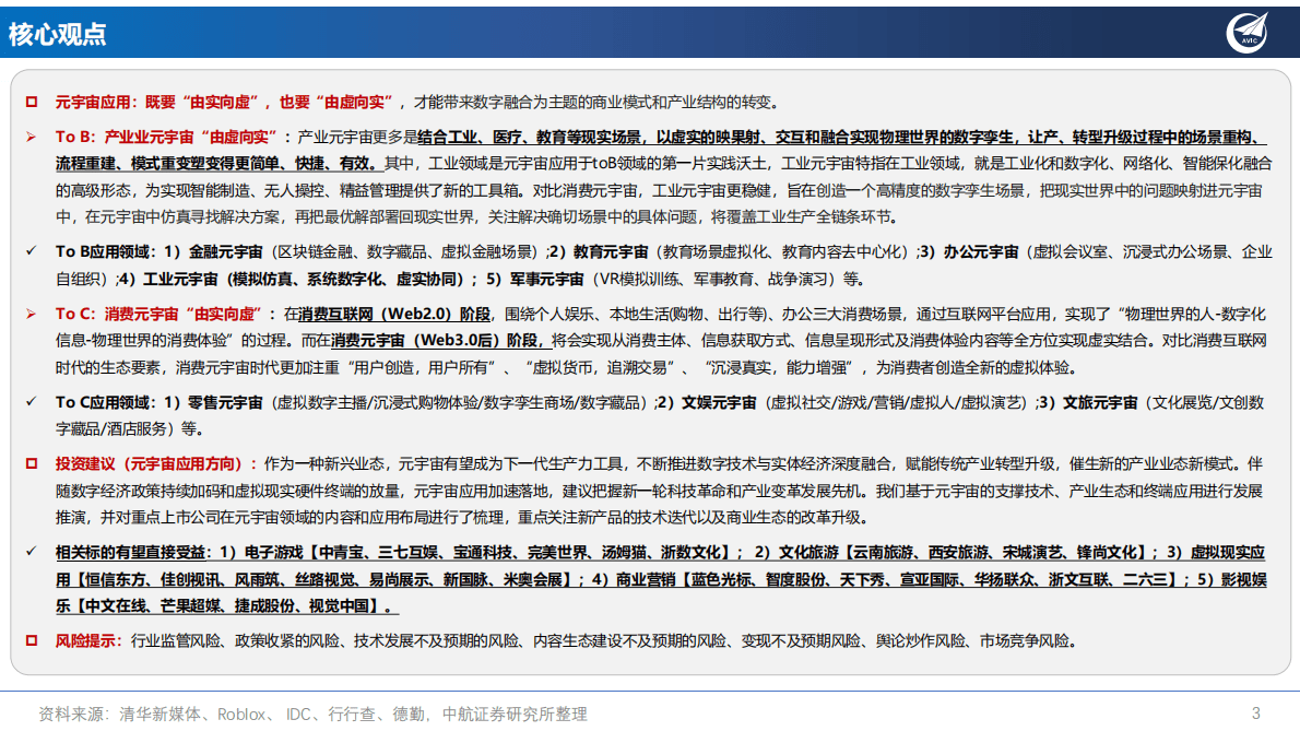 元宇宙系列研究：应用场景的投资框架 第3页