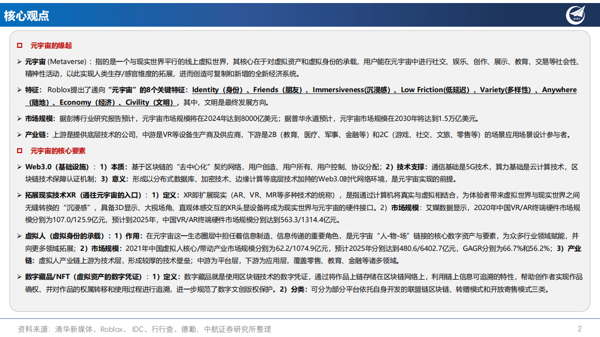 元宇宙系列研究：应用场景的投资框架 第2页