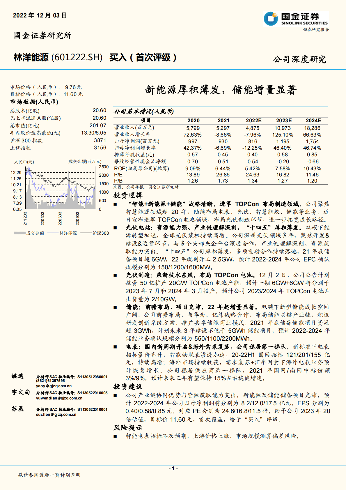 林洋能源-新能源厚积薄发，储能增量显著 第1页